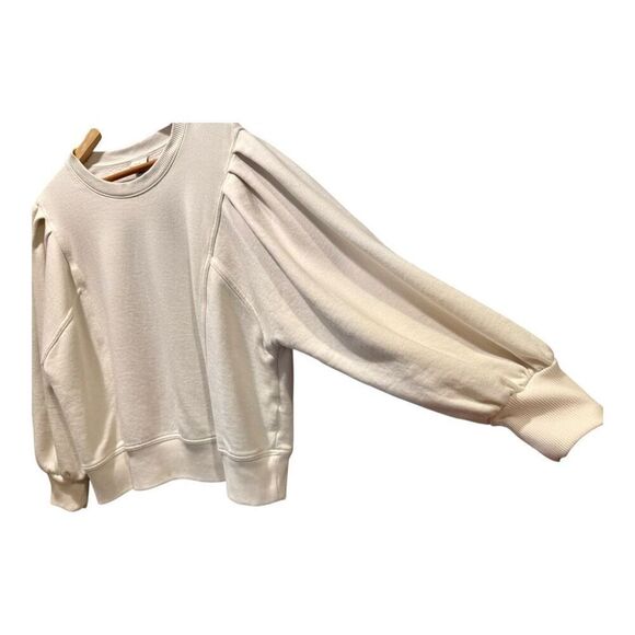 A New Day Women’s Oversized Crewneck Sweatshirt with Puff Sleeves in Cream XXL - Picture 4 of 8
